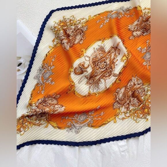 Elegant Orange and Cream Scarf G11 - Picture 1 of 4